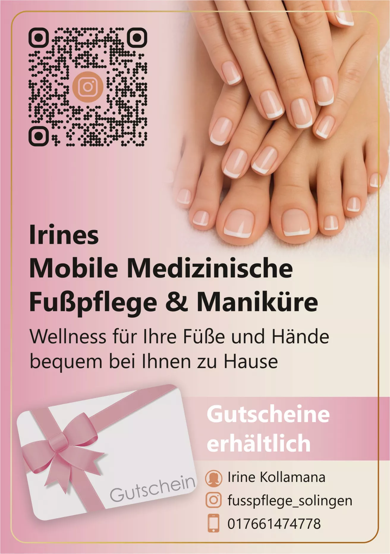 Flyer Mobile Medizinische Fußpflege und Maniküre